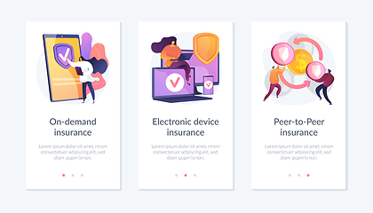Image showing Insurance services app interface template.