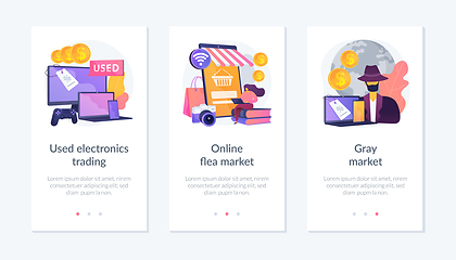 Image showing Second-hand device purchasing app interface template.