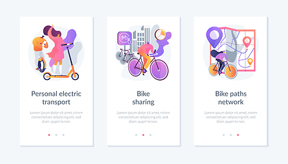 Image showing Eco friendly urban transport app interface template.