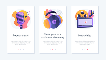 Image showing Music media production app interface template.