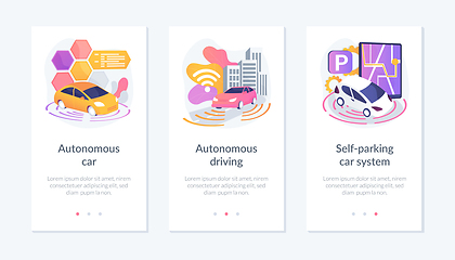 Image showing Autonomous transport app interface template.