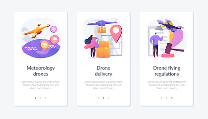 Image showing Commercial drone use app interface template.