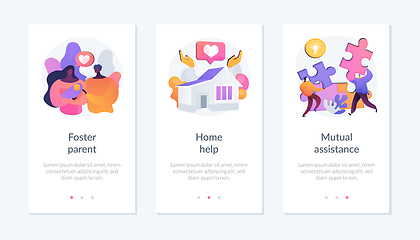 Image showing Caregiving and social support services app interface template.
