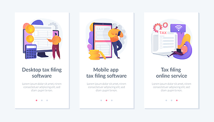 Image showing Desktop tax filing software app interface template.