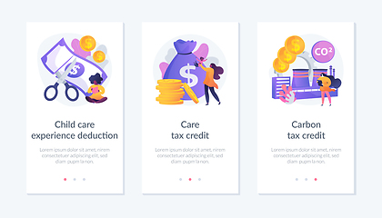 Image showing Tax deduction, exemption and credit app interface template.