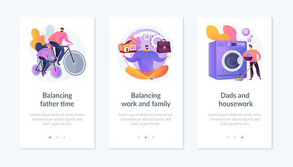 Image showing Father career and family balance mobile app UI kit.
