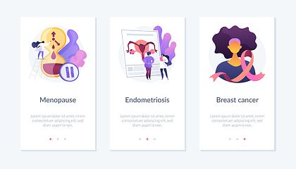 Image showing Female health issues app interface template.