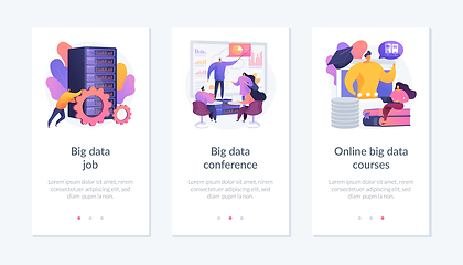 Image showing Big data education and employment app interface template.