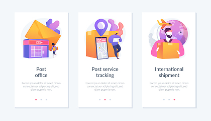 Image showing Post shipment system app interface template.