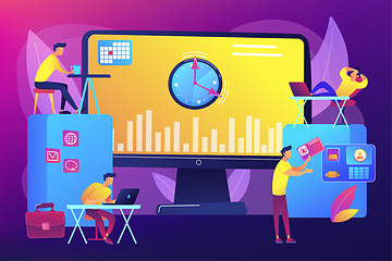 Image showing Time and attendance tracking system concept vector illustration