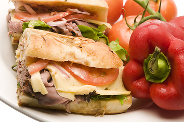 Image showing gourment roast beef sandwich