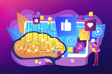 Image showing AI in social media concept vector illustration