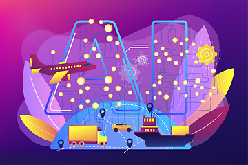 Image showing AI in travel and transportation concept vector illustration