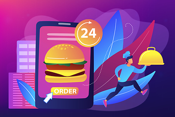 Image showing Food delivery service concept vector illustration.