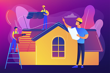 Image showing Roofing services concept vector illustration