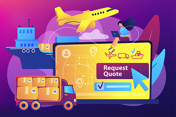 Image showing Freight quote request concept vector illustration