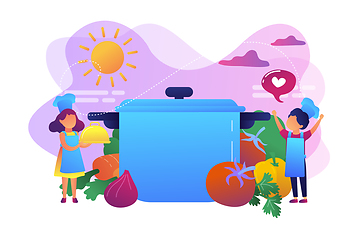 Image showing Cooking camp concept vector illustration.