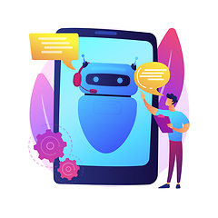 Image showing Dialog with chatbot vector concept metaphor