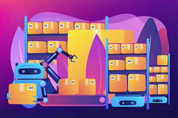 Image showing Warehousing robotization concept vector illustration