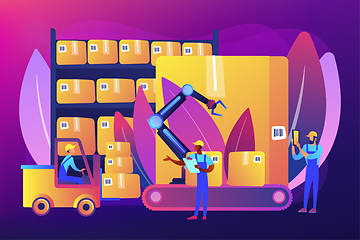 Image showing Warehouse logistics concept vector illustration.