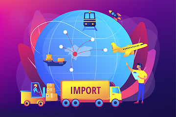 Image showing Import of goods and services concept vector illustration