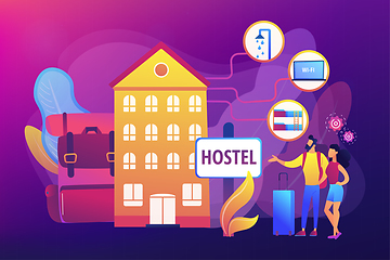 Image showing Hostel services concept vector illustration