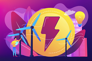 Image showing Wind power concept vector illustration.