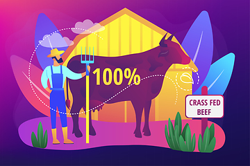 Image showing Grass fed beef concept vector illustration.