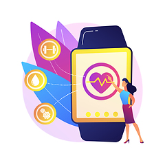 Image showing Heart rate on smartwatch vector concept metaphor