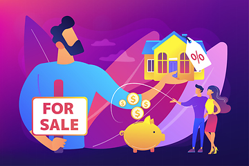 Image showing House for sale concept vector illustration.