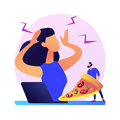 Image showing Stress eating vector concept metaphor