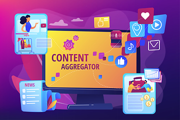 Image showing Content aggregator concept vector illustration