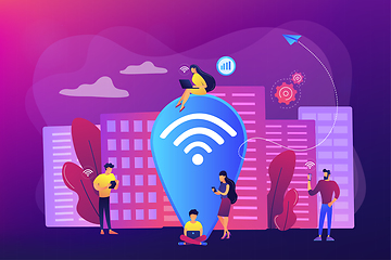 Image showing Public wi-fi hotspot concept vector illustration