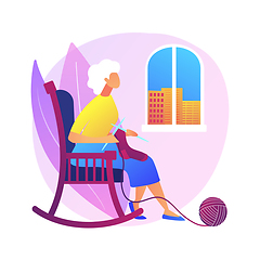 Image showing Loneliness of elderly people vector concept metaphor