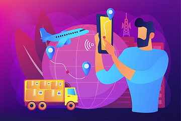 Image showing Smart delivery tracking concept vector illustration.