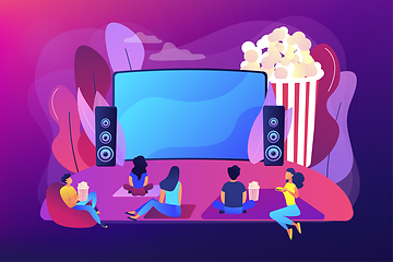 Image showing Open air cinema concept vector illustration