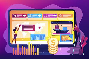 Image showing Supply chain analytics concept vector illustration