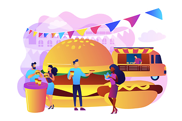 Image showing Street food concept vector illustration.