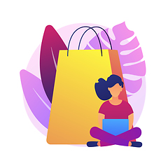 Image showing Shopping addiction vector concept metaphor