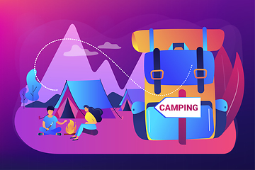 Image showing Summer camping concept vector illustration.