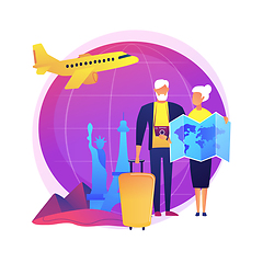 Image showing Senior couple travelling vector concept metaphor