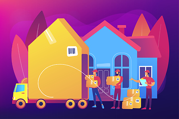 Image showing Moving house services concept vector illustration.