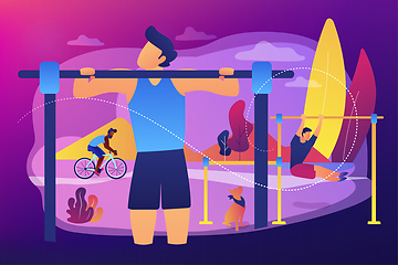 Image showing Outdoor workout concept vector illustration.