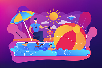 Image showing Swim camp concept vector illustration.