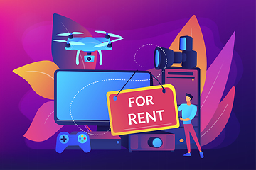 Image showing Renting electronic device concept vector illustration.