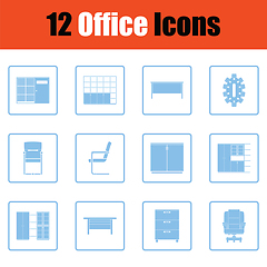 Image showing Office furniture icon set