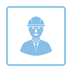 Image showing Icon of construction worker head in helmet