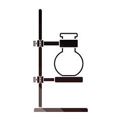 Image showing Icon of chemistry flask griped in stand