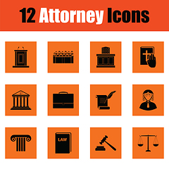 Image showing Set of attorney  icons