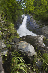 Image showing Rock eroded by waterfall